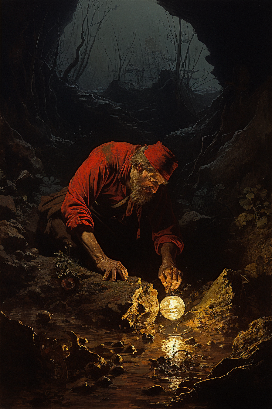 Illustration zur Ballade «Der Schatzgräber»