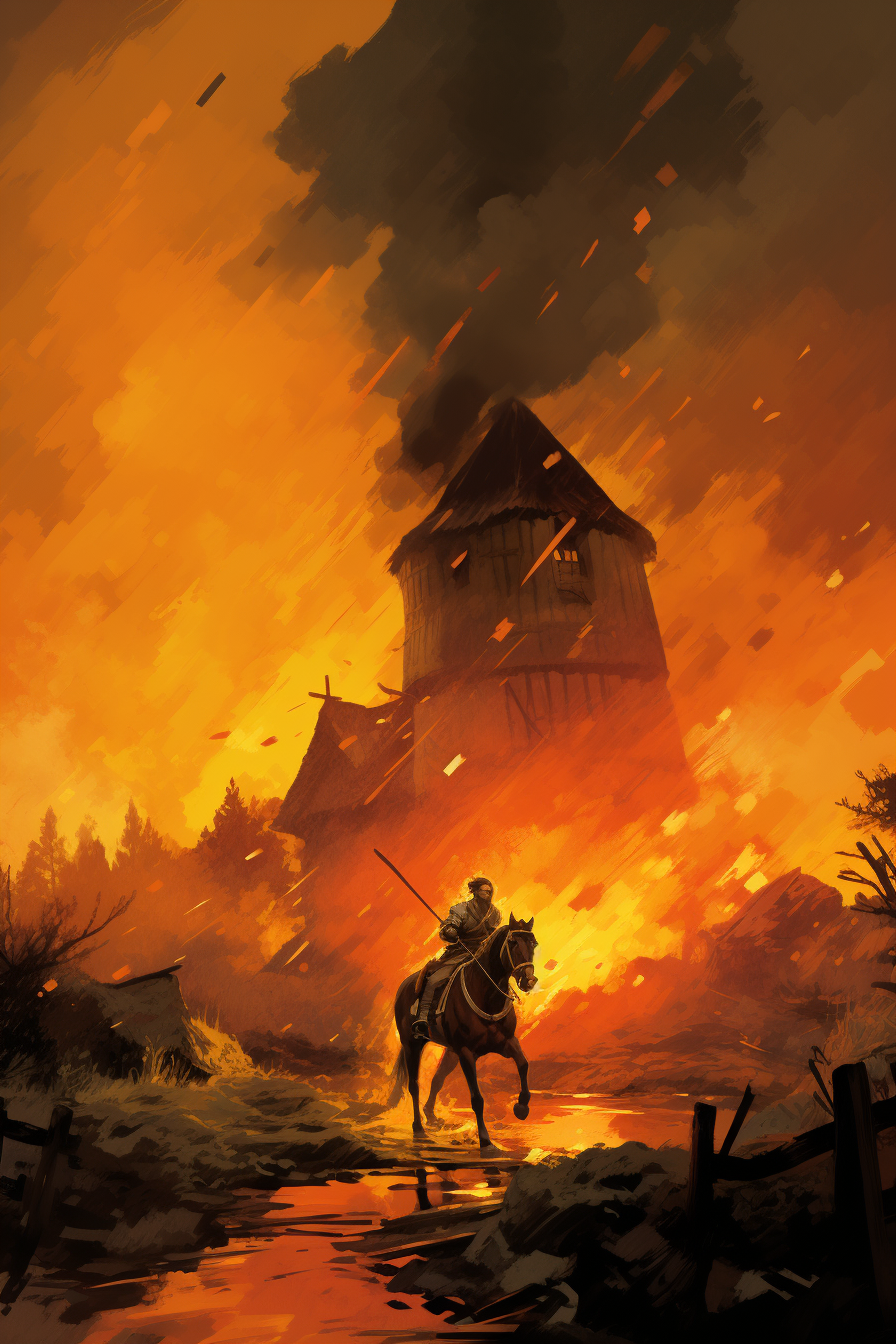 Illustration zur Ballade «Der Feuerreiter»